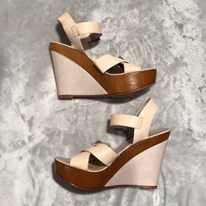 Aldo • Soft Leather Nude/Wood Wedge